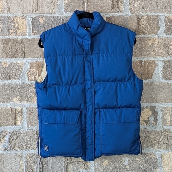 VTG Altra High Loft Prime Down Puffer Vest Size XS Blue Tan - Picture 9 of 9